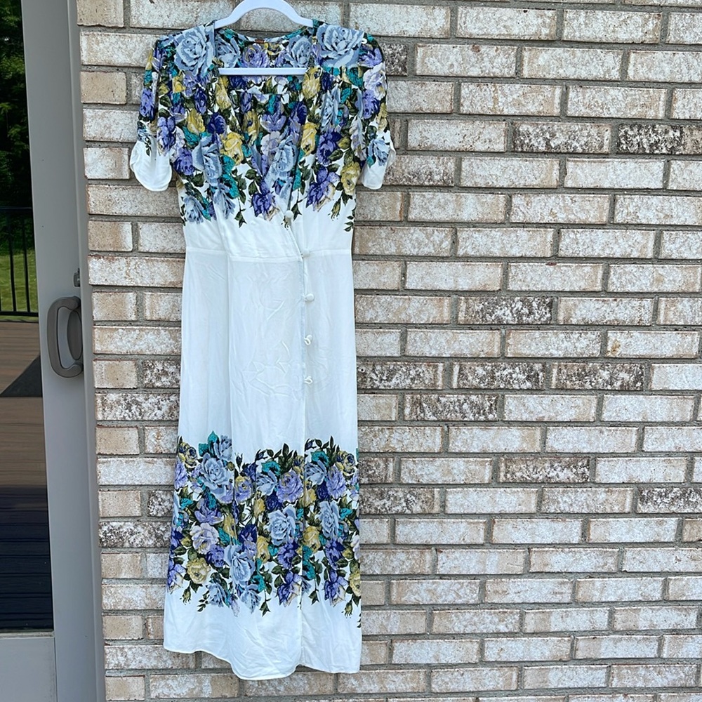 EUC free people floral/white maxi dress XS-S